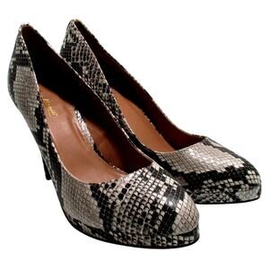 Anne Michelle Women's Faux Snake Skin 4.5" Slim Heel Pointed Toe Shoes NWOT 10
